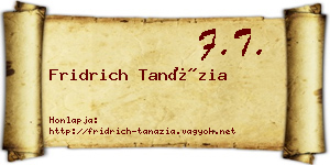 Fridrich Tanázia névjegykártya